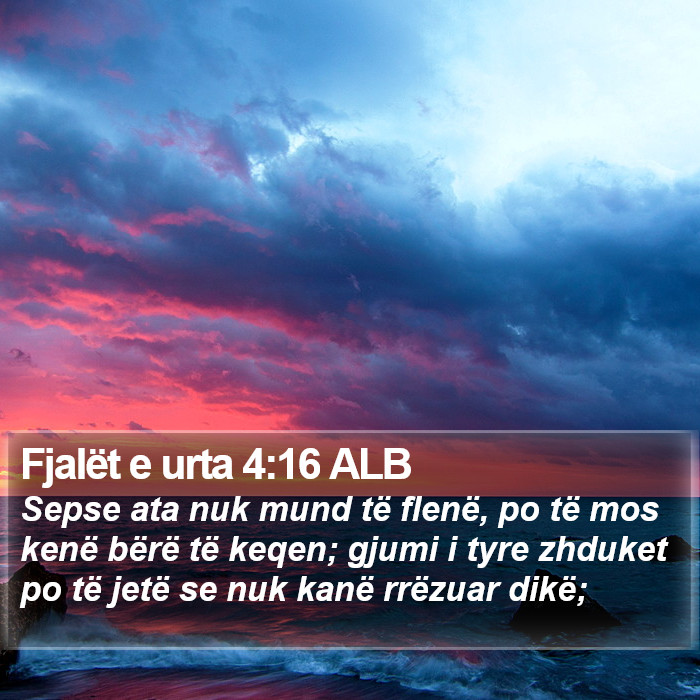 Fjalët e urta 4:16 ALB Bible Study