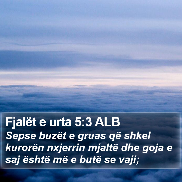 Fjalët e urta 5:3 ALB Bible Study