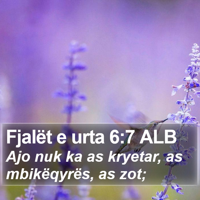 Fjalët e urta 6:7 ALB Bible Study