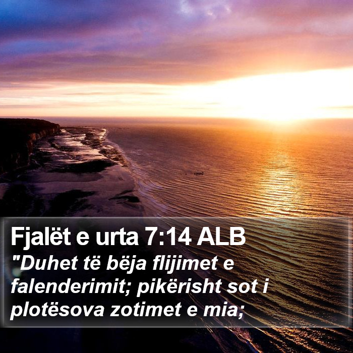 Fjalët e urta 7:14 ALB Bible Study