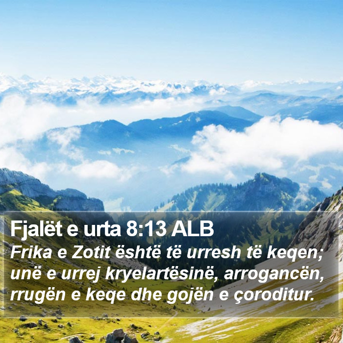 Fjalët e urta 8:13 ALB Bible Study