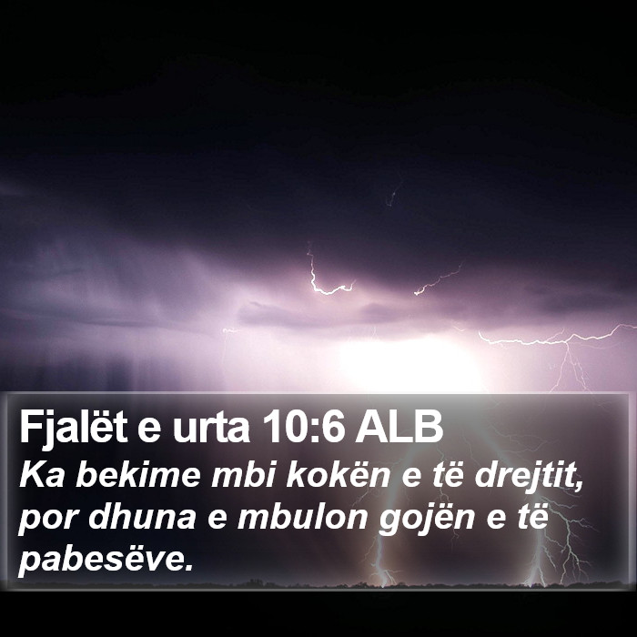 Fjalët e urta 10:6 ALB Bible Study
