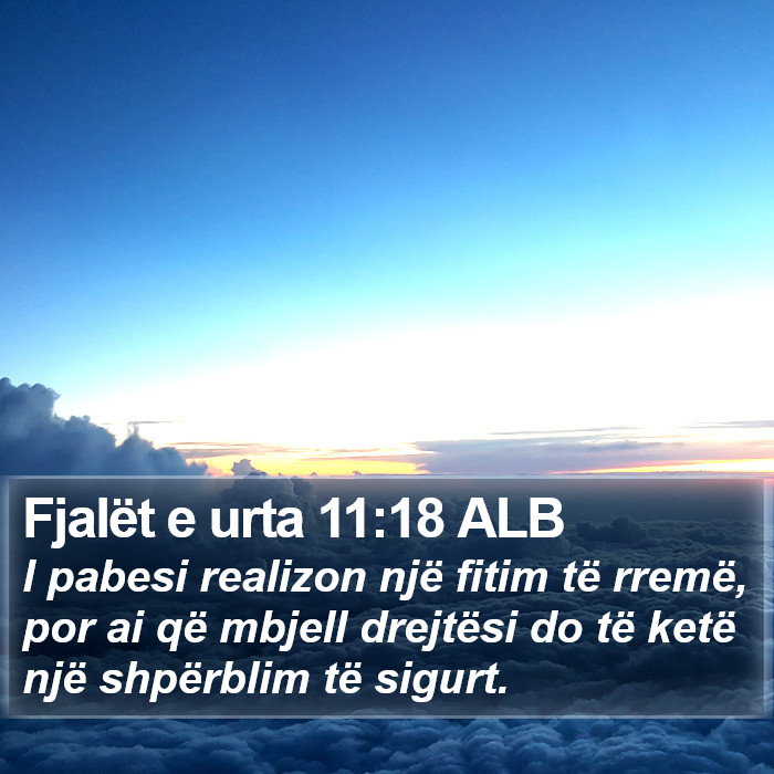 Fjalët e urta 11:18 ALB Bible Study