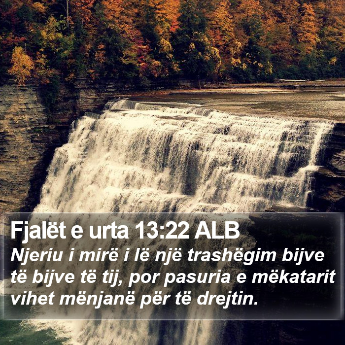 Fjalët e urta 13:22 ALB Bible Study