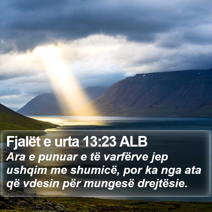 Fjalët e urta 13:23 ALB Bible Study