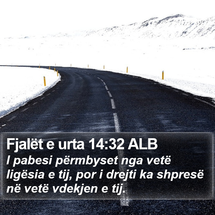 Fjalët e urta 14:32 ALB Bible Study