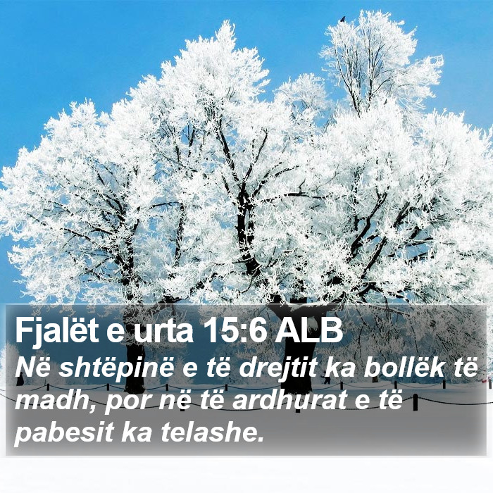 Fjalët e urta 15:6 ALB Bible Study