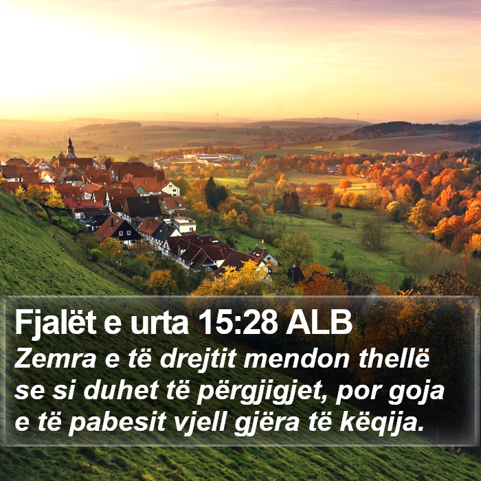 Fjalët e urta 15:28 ALB Bible Study