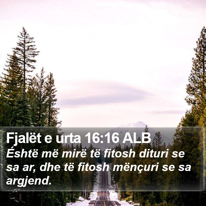 Fjalët e urta 16:16 ALB Bible Study