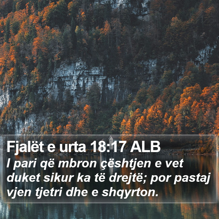 Fjalët e urta 18:17 ALB Bible Study