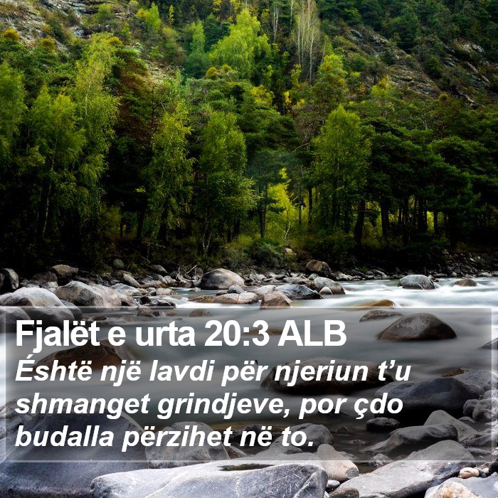 Fjalët e urta 20:3 ALB Bible Study