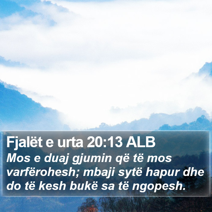 Fjalët e urta 20:13 ALB Bible Study