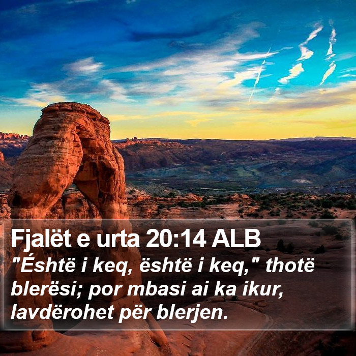 Fjalët e urta 20:14 ALB Bible Study