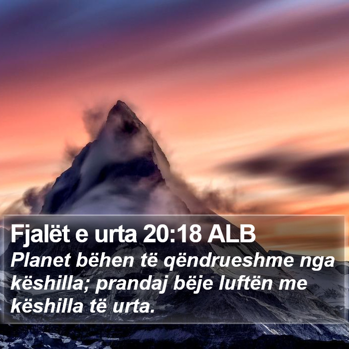 Fjalët e urta 20:18 ALB Bible Study