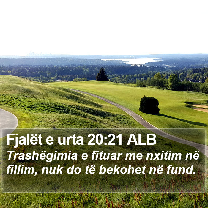 Fjalët e urta 20:21 ALB Bible Study