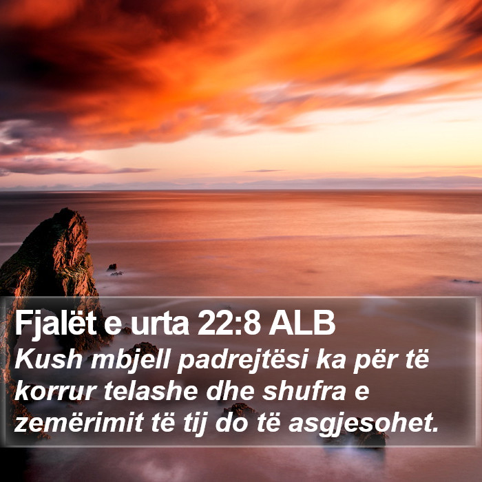 Fjalët e urta 22:8 ALB Bible Study