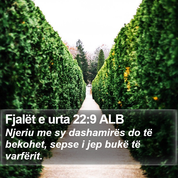 Fjalët e urta 22:9 ALB Bible Study