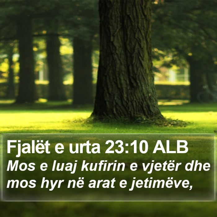 Fjalët e urta 23:10 ALB Bible Study