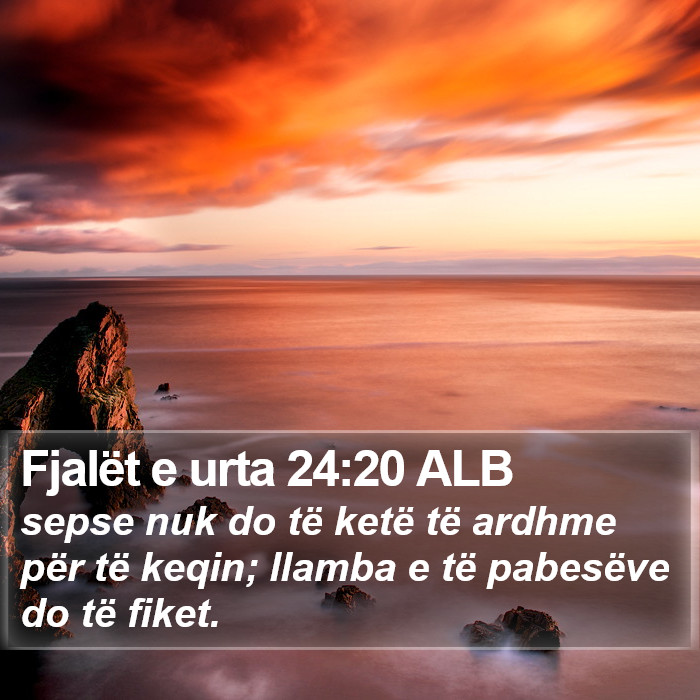 Fjalët e urta 24:20 ALB Bible Study
