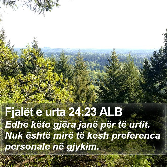 Fjalët e urta 24:23 ALB Bible Study