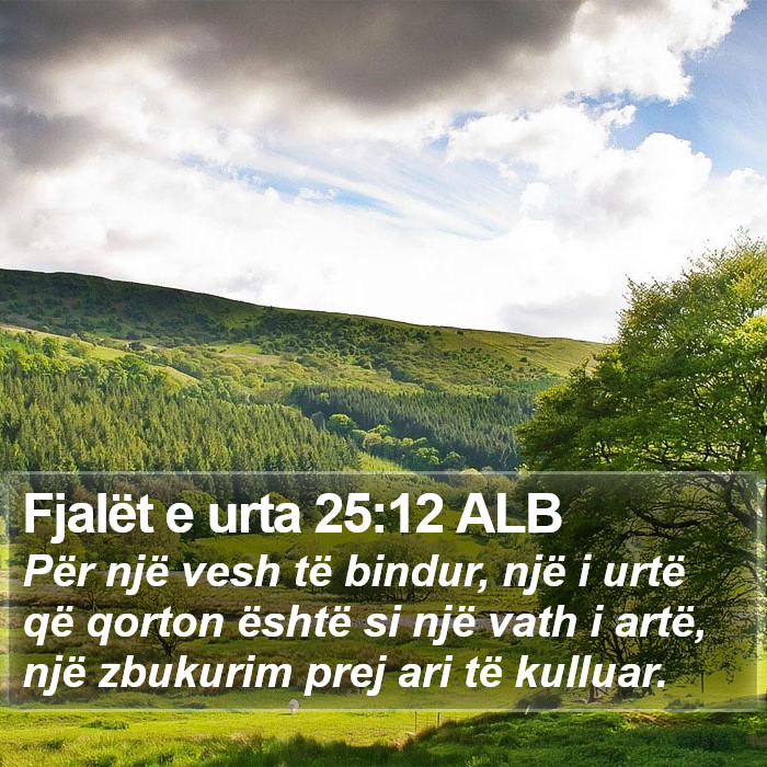 Fjalët e urta 25:12 ALB Bible Study
