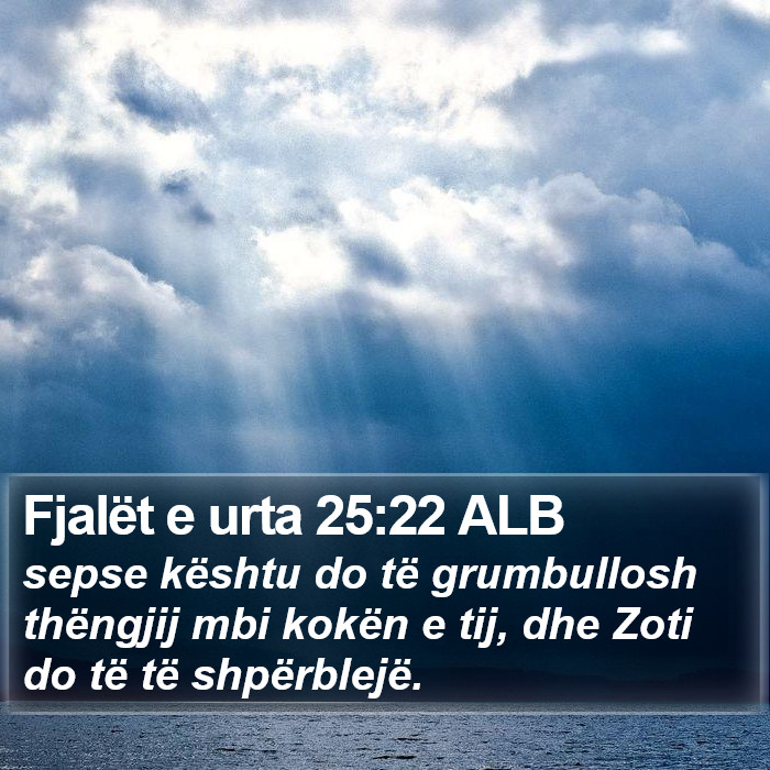 Fjalët e urta 25:22 ALB Bible Study