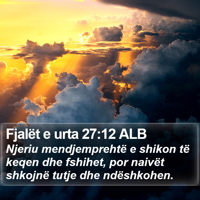 Fjalët e urta 27:12 ALB Bible Study