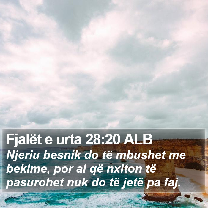 Fjalët e urta 28:20 ALB Bible Study