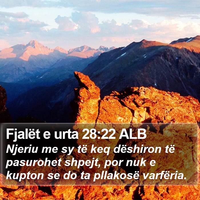 Fjalët e urta 28:22 ALB Bible Study