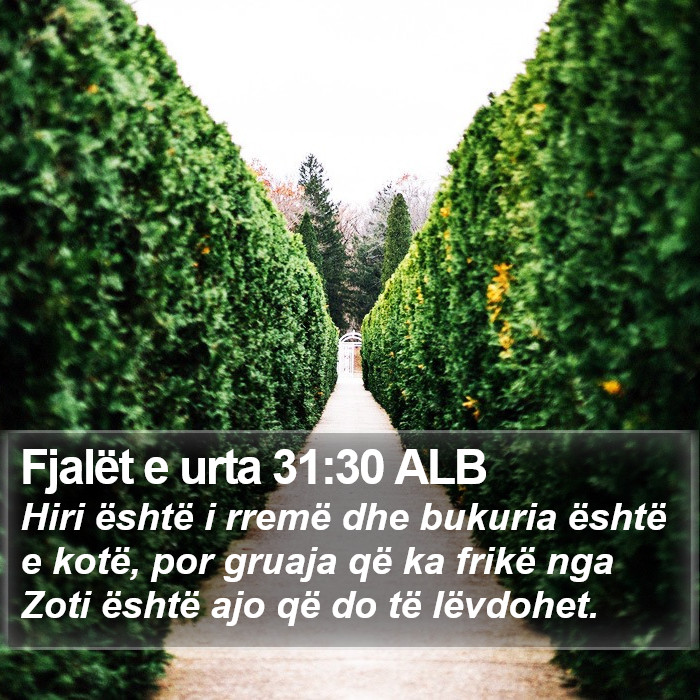 Fjalët e urta 31:30 ALB Bible Study