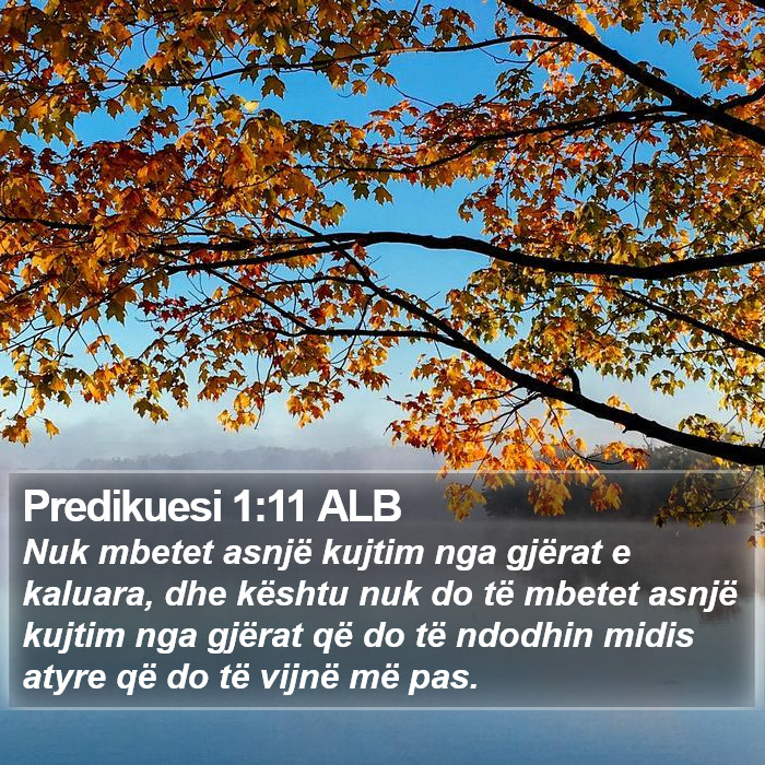 Predikuesi 1:11 ALB Bible Study