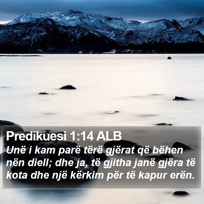 Predikuesi 1:14 ALB Bible Study