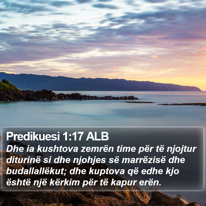 Predikuesi 1:17 ALB Bible Study