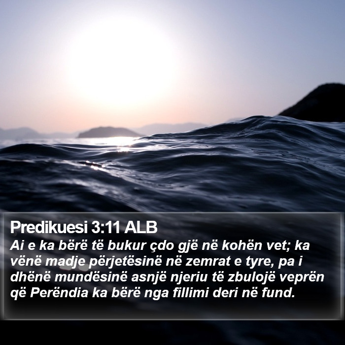 Predikuesi 3:11 ALB Bible Study