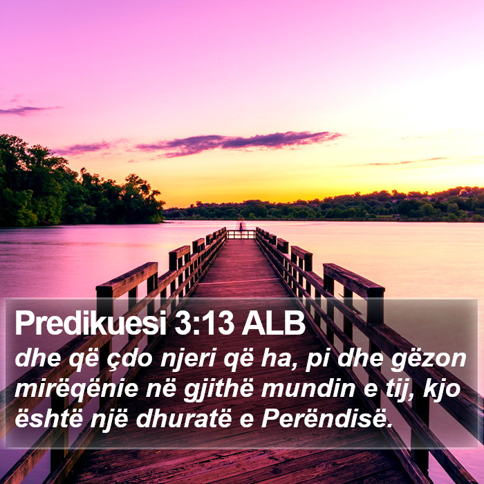 Predikuesi 3:13 ALB Bible Study