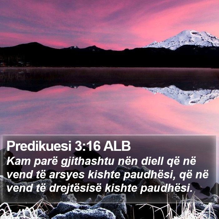 Predikuesi 3:16 ALB Bible Study