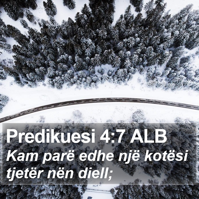 Predikuesi 4:7 ALB Bible Study