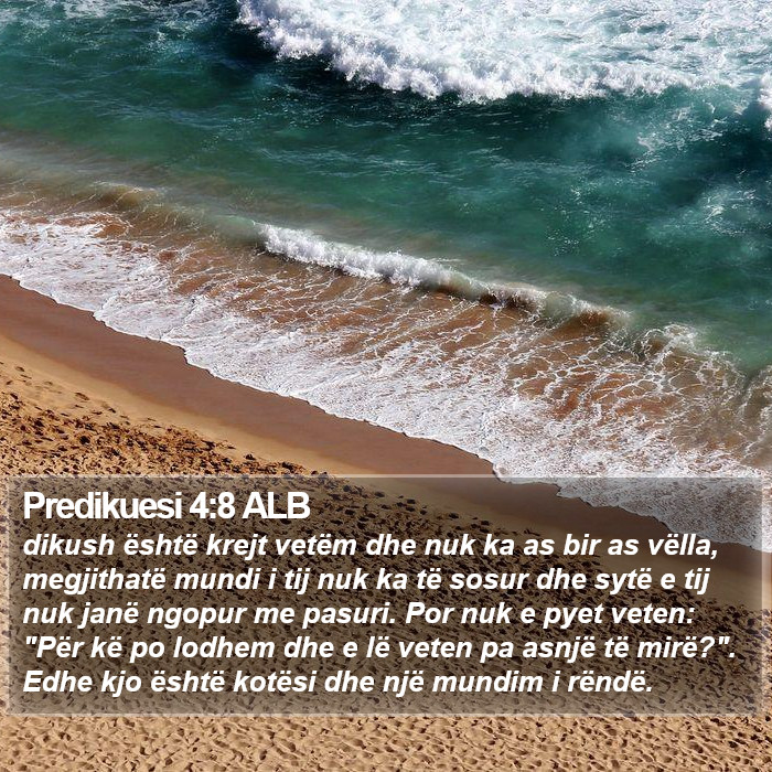 Predikuesi 4:8 ALB Bible Study