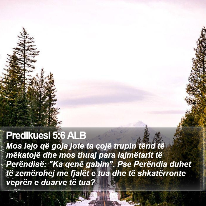 Predikuesi 5:6 ALB Bible Study