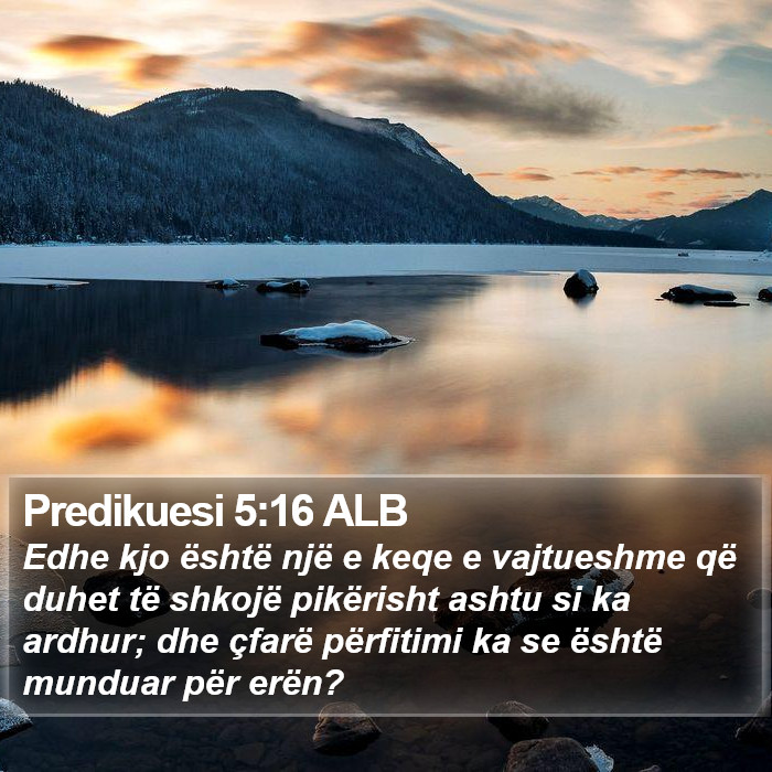 Predikuesi 5:16 ALB Bible Study