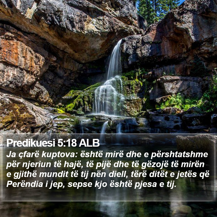 Predikuesi 5:18 ALB Bible Study