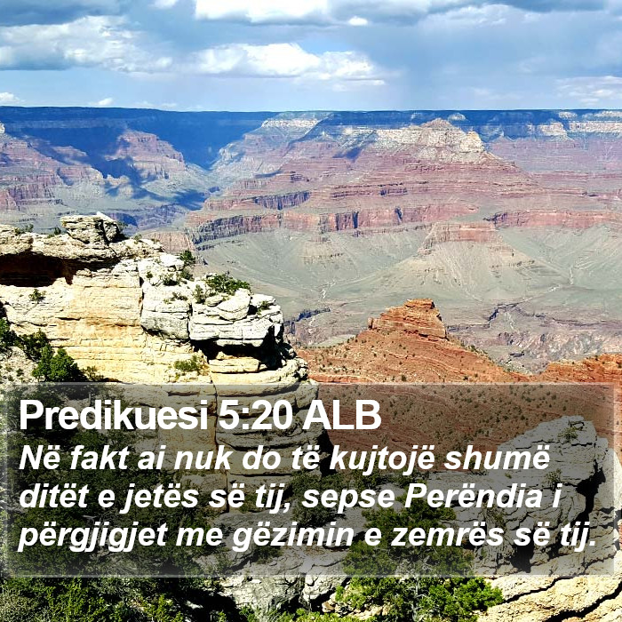 Predikuesi 5:20 ALB Bible Study