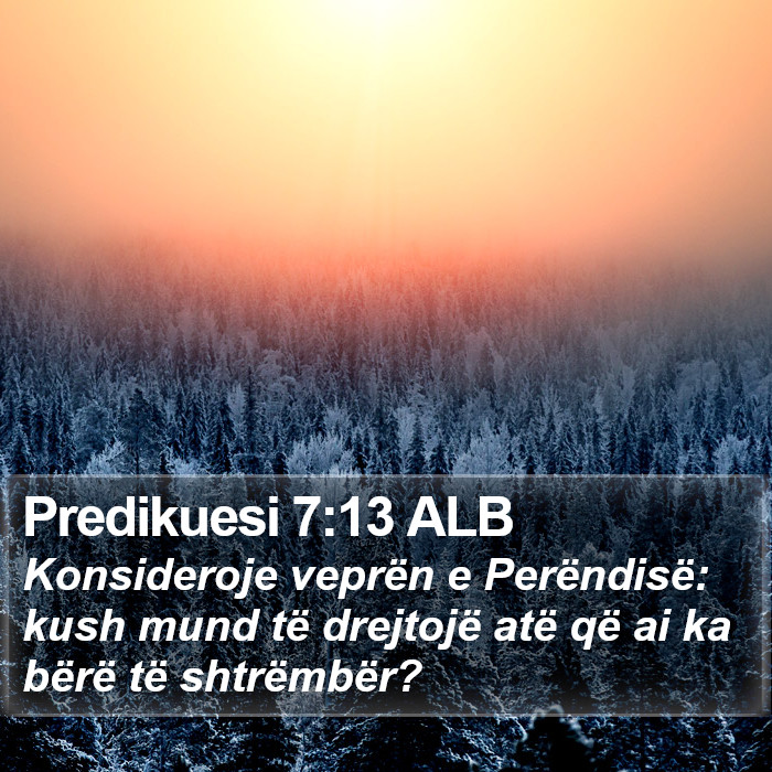 Predikuesi 7:13 ALB Bible Study