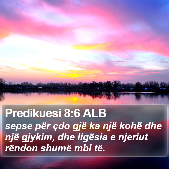 Predikuesi 8:6 ALB Bible Study