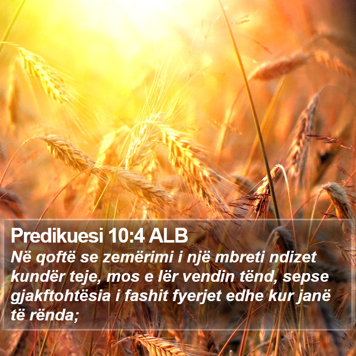 Predikuesi 10:4 ALB Bible Study