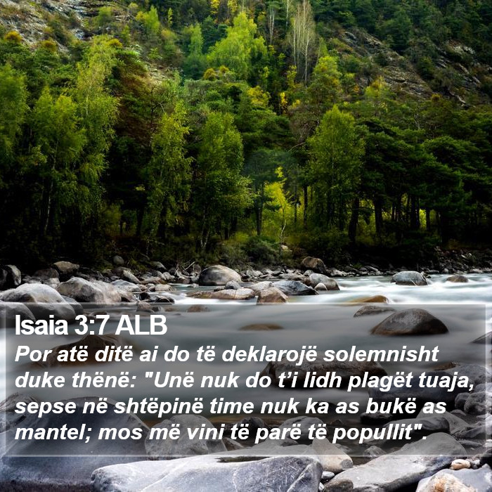 Isaia 3:7 ALB Bible Study