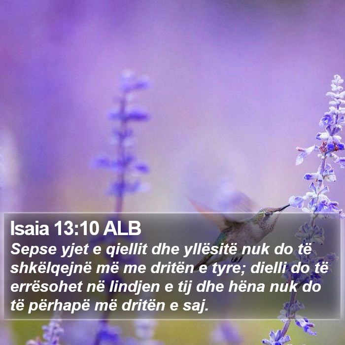 Isaia 13:10 ALB Bible Study