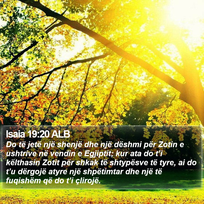 Isaia 19:20 ALB Bible Study