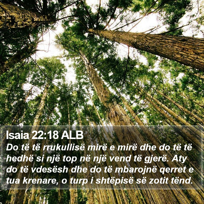 Isaia 22:18 ALB Bible Study