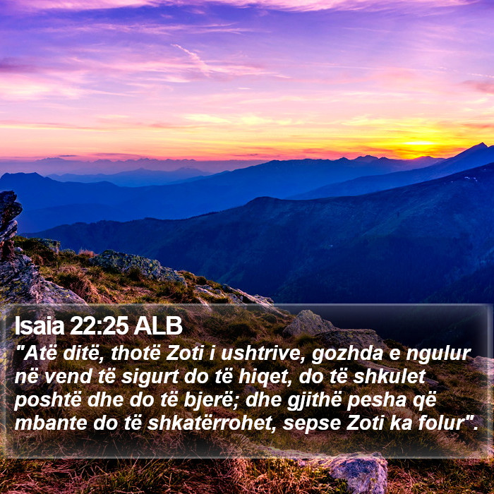 Isaia 22:25 ALB Bible Study